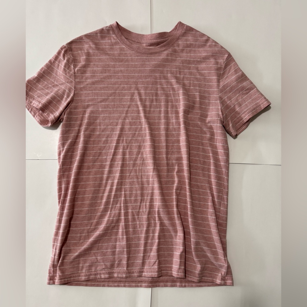 Goodfellow & Co Pink Striped Short Sleeve Tee